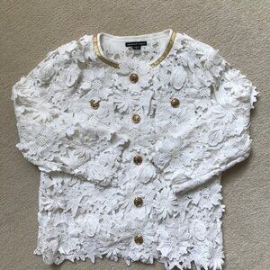 Michael Simon Vintage Floral 3D Appliqué Jacket
